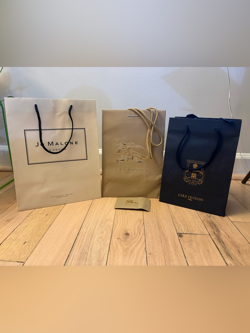 Jo Malone, Burberry, Cire Trvdon Paper Shopping Bag Bundle